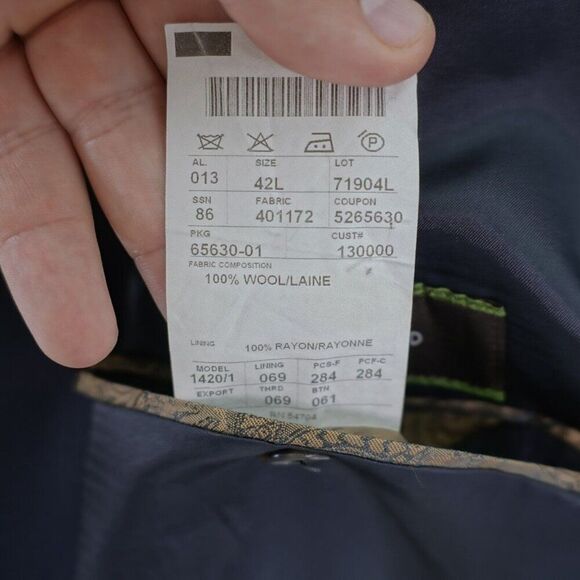 Joseph Abboud‎ Blue Wool 3 Button Blazer 40L / Slim Fit 42L - Picture 9 of 12